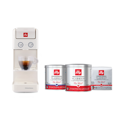 Promoção Mês do Café - Compre uma máquina Y3.3 e ganhe 3 pacotes de cápsulas de café Arábica grátis branca 120v
